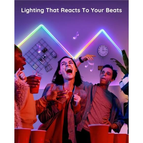 Govee Glide RGBIC Smart Wall Light, Multicolor LED Light Bar, 8 Pcs & 4 Corners - Picture 6 of 6